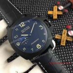 Panerai Marina Miltitare Moonphase Replica Watch 45mm Black PVD Leather